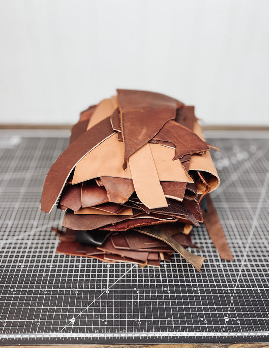 12lb 3-5 oz. Bright leather scrap – Fern Thatcher Co