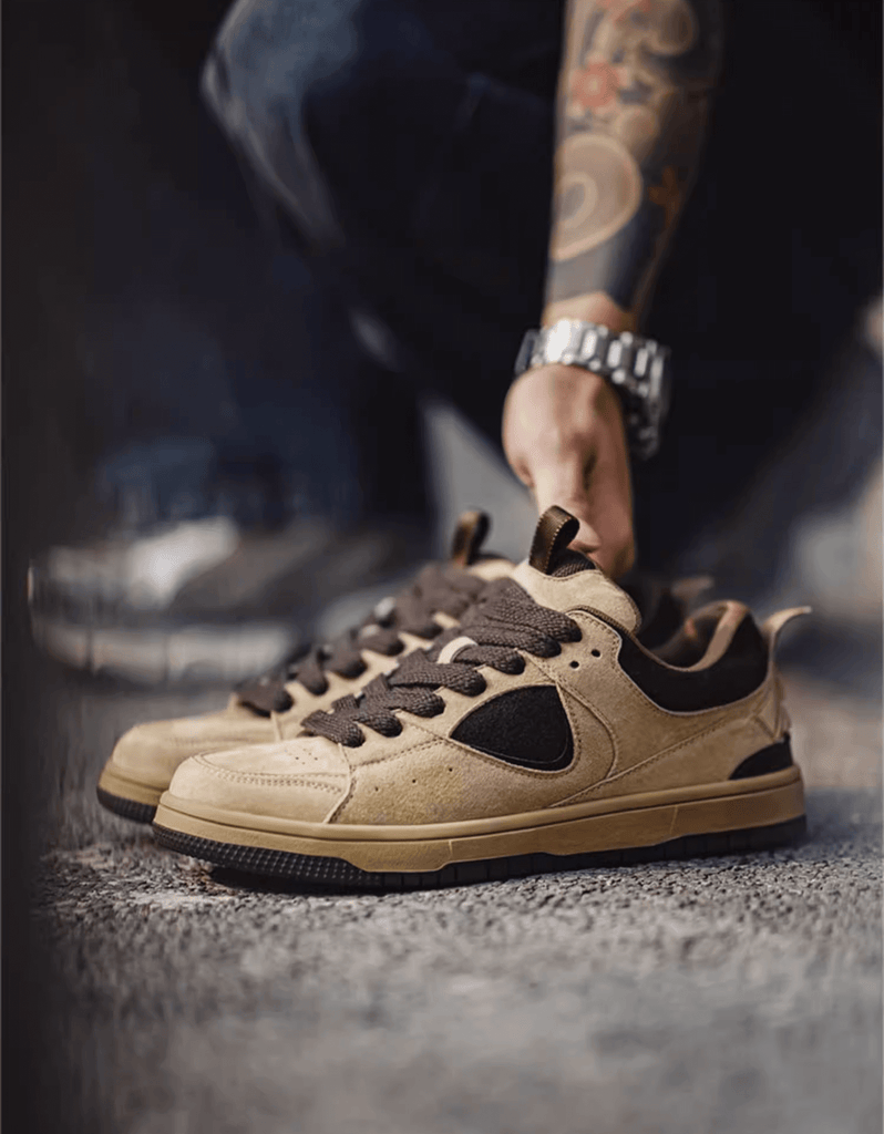 Brown Retro Skate Sneakers