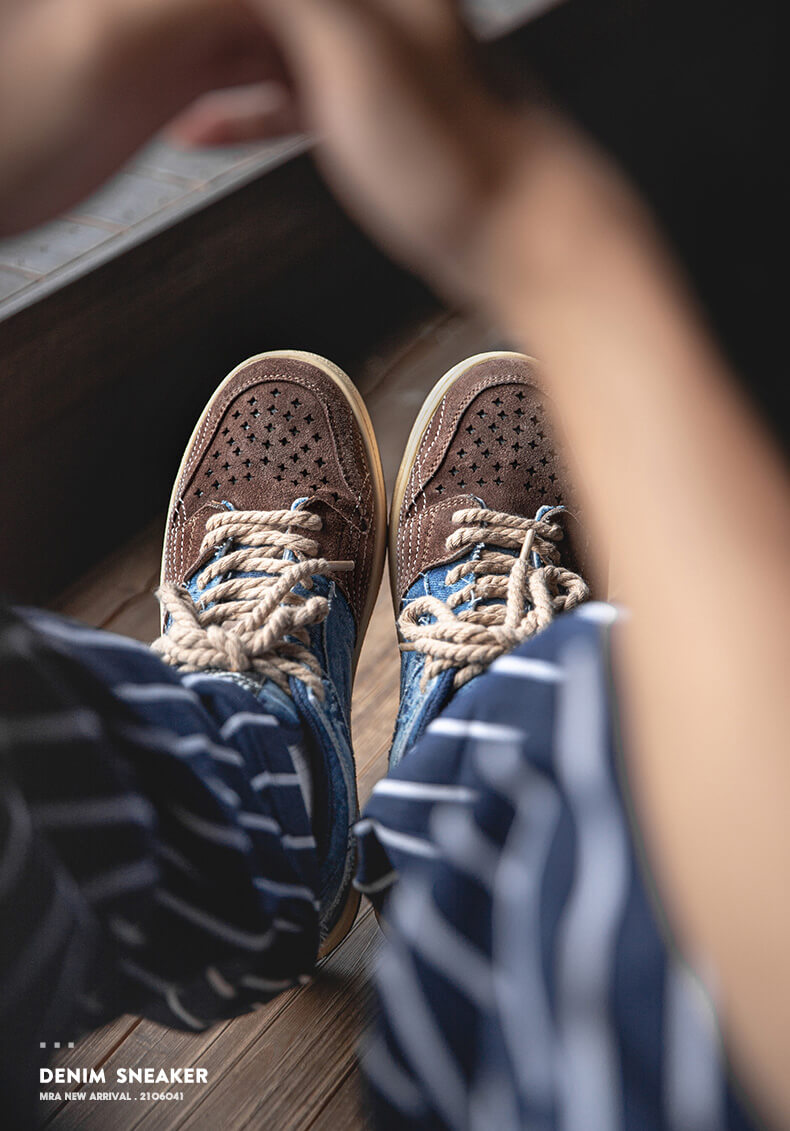 baskets de skateboard respirant en denim