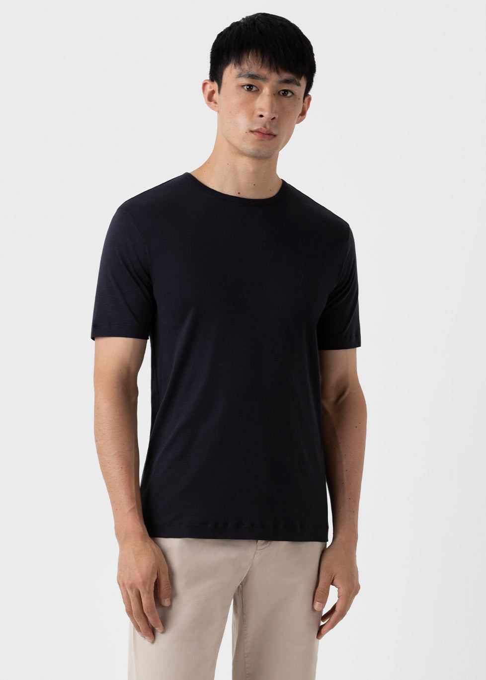 T‑shirt en coton Sea Island en noir