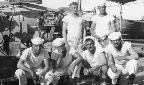 sailors in white t-shirts