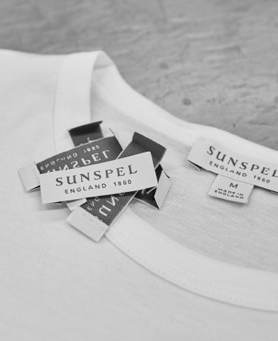 sunspel white t-shirt with labels