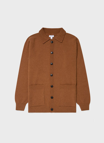 Lambswool Jacket in Dark Camel