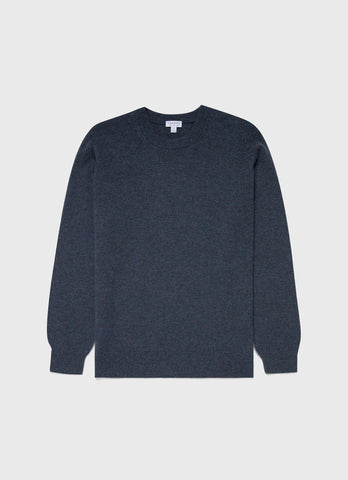 Lambswool Crew Neck Jumper in Slate Blue