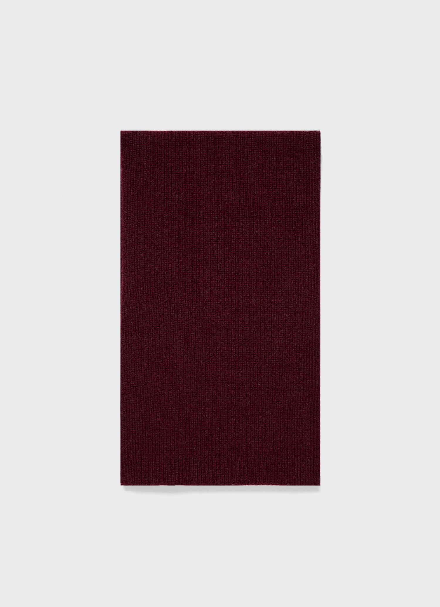 Cashmere Ribbed Scarf in Port