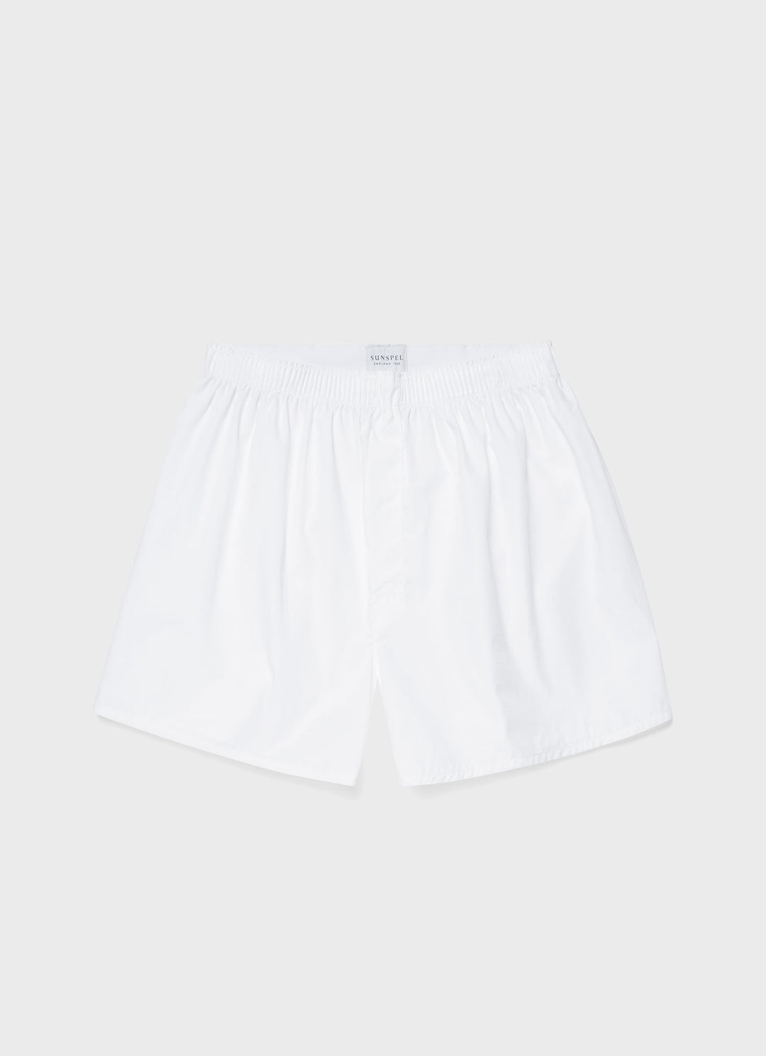 Men's Cotton Poplin Boxer Shorts in White | Sunspel