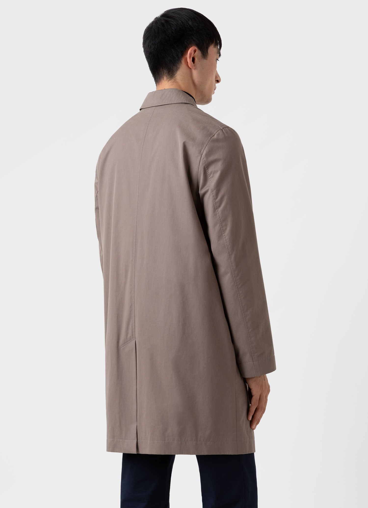 Men's Showerproof Cotton Mac in Dark Stone | Sunspel