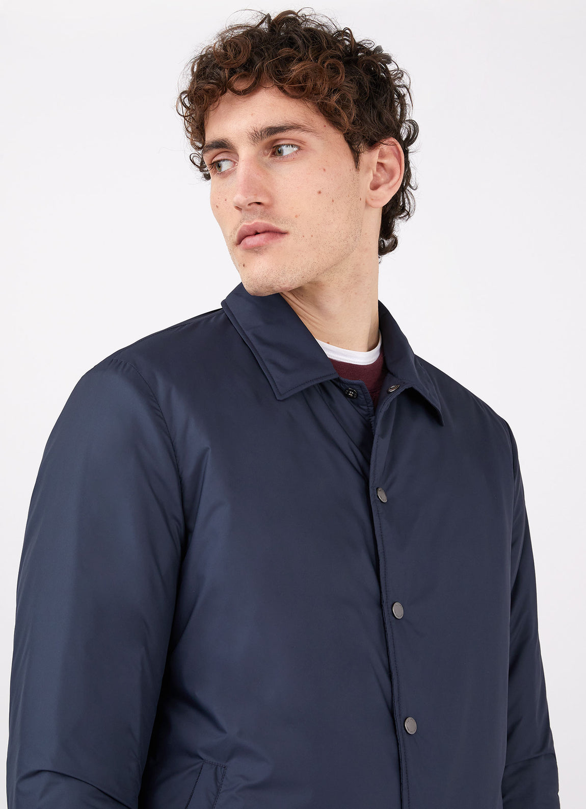 Insulated Coach Jacket in Navy | Sunspel