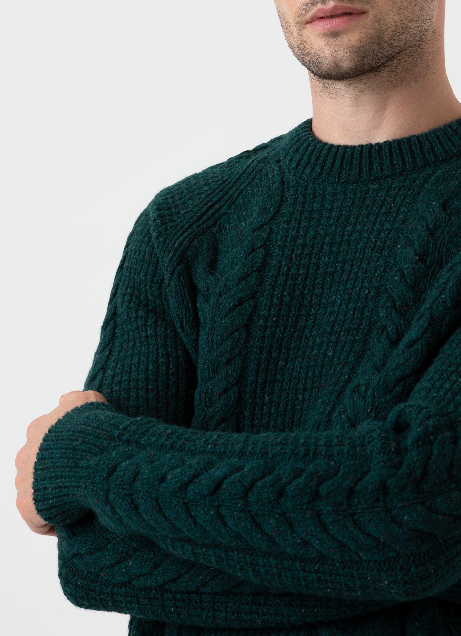 YMC Montand Wool Knit Turtleneck Jumper - Dark Green Marl