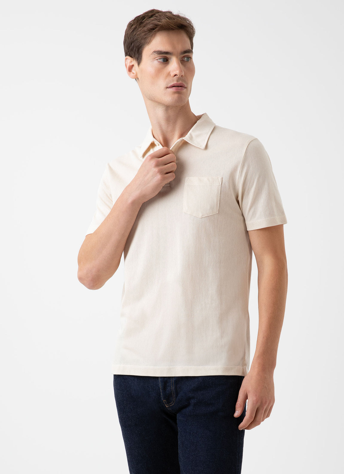 Men's Undyed Riviera Polo Shirt in Undyed | Sunspel