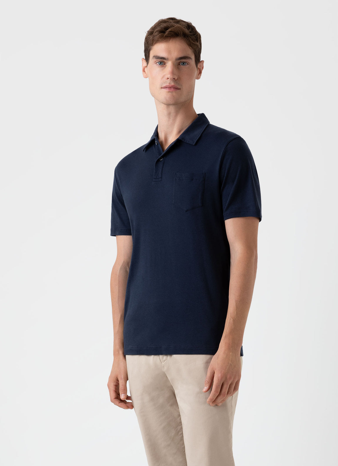 Men's Sea Island Cotton Riviera Polo Shirt in Navy