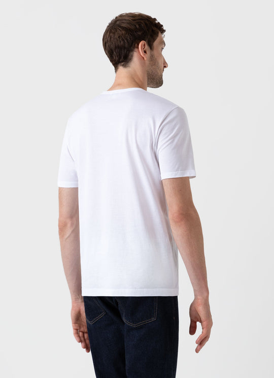 Men's Classic Cotton T-shirt in White | Sunspel