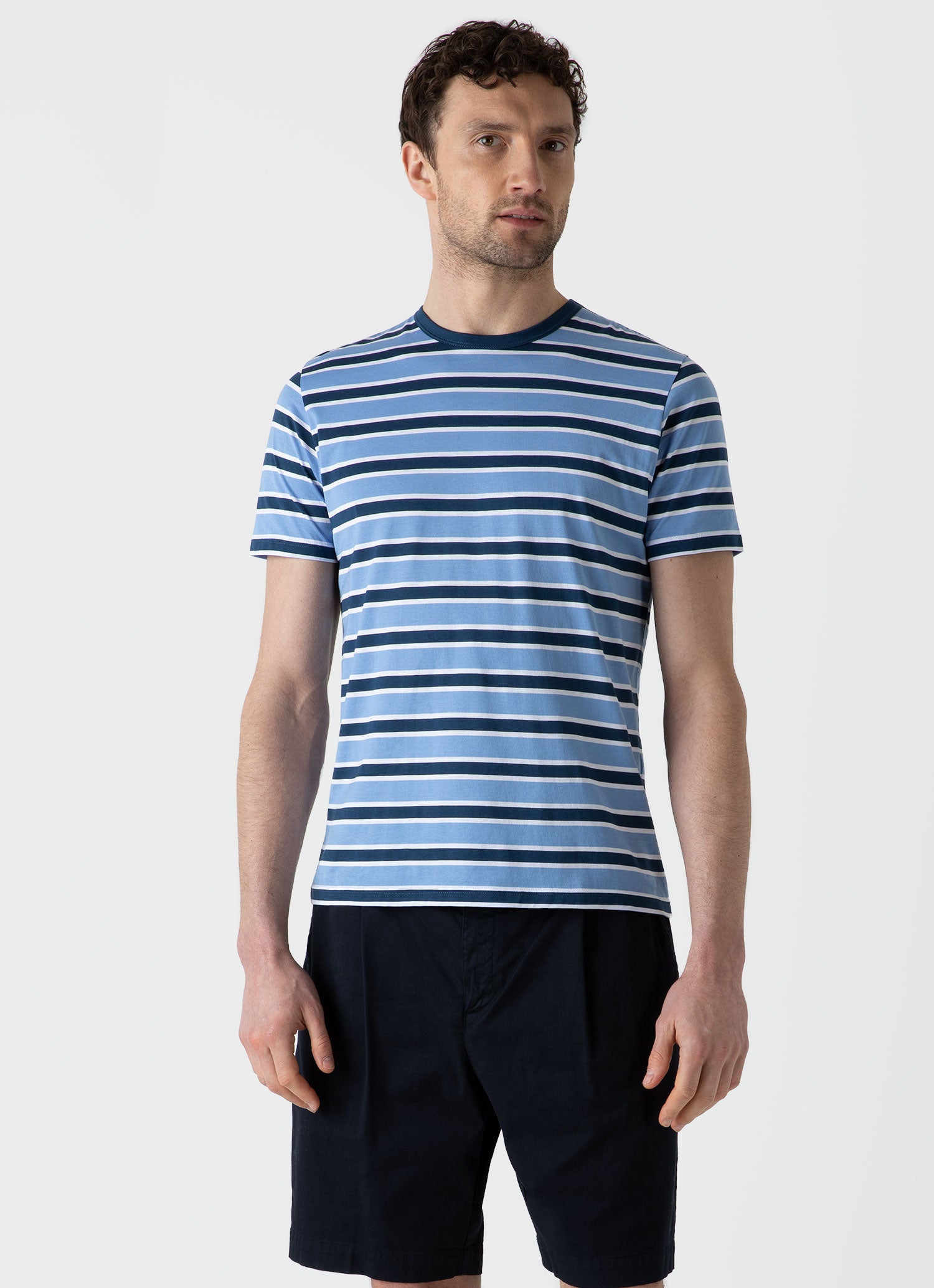 Men's Classic T-shirt in Shale Blue | Sunspel