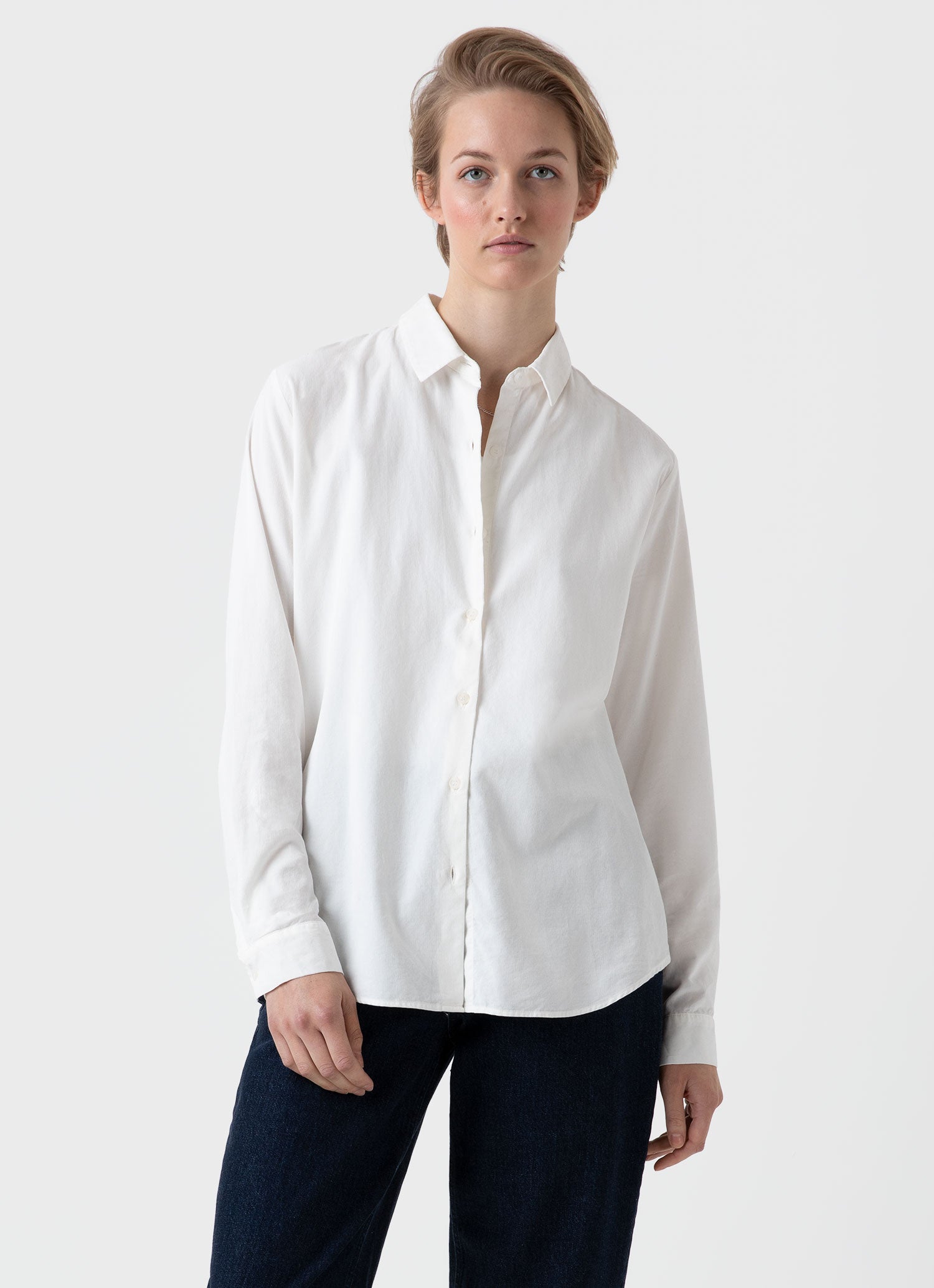Women's Corduroy Shirt in Ecru | Sunspel