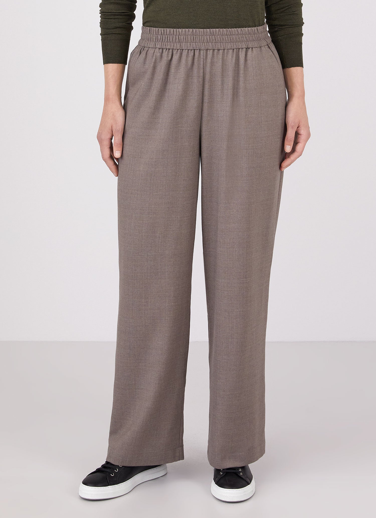 mame Melange Flannel Flared Trousers 3/L | www.jarussi.com.br