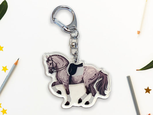 Dappl 'I Like Horses' Keychain in Black/Silver - One Size