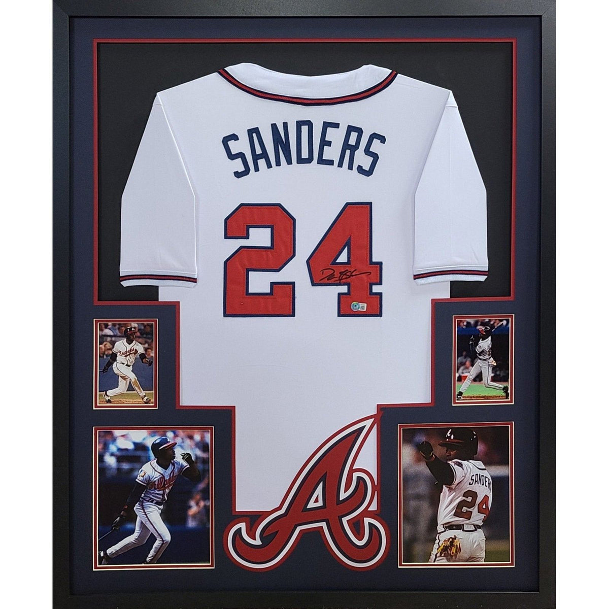 Deion Sanders Framed Signed Jersey Beckett Autographed Cincinnati Reds