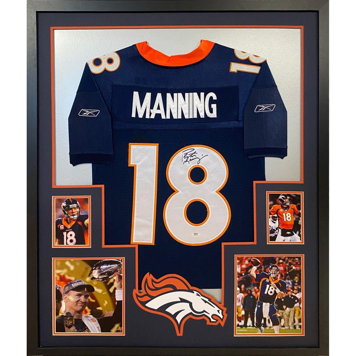 Peyton Manning Framed Signed Jersey Steiner Denver Broncos Autographed