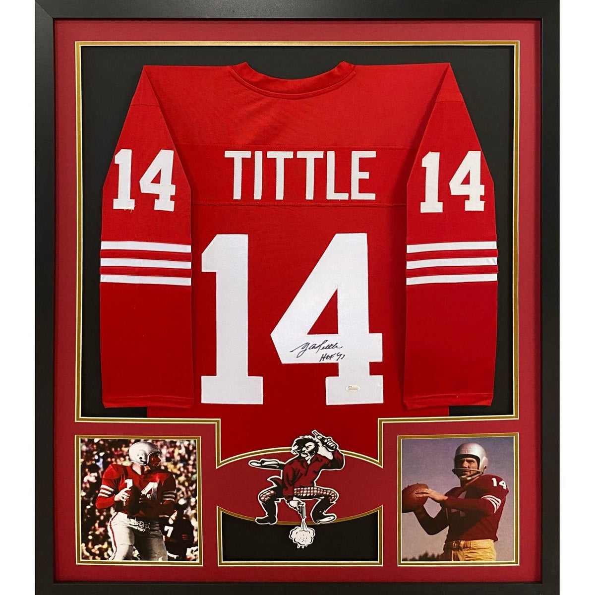 Steve Young Autographed and Framed Red 49ers Jersey