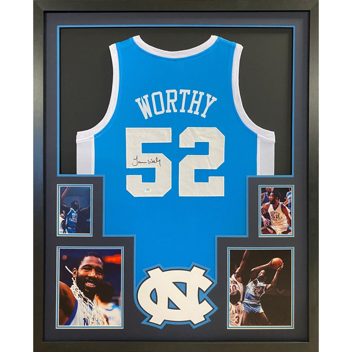 James Worthy Autographed and Framed Seattle Seahawks Jersey