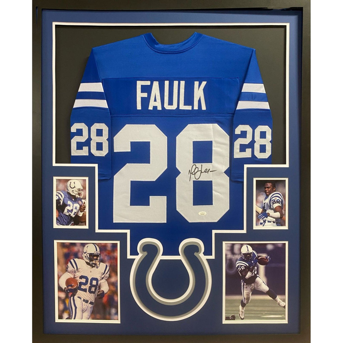 Marshall Faulk Autographed Signed (Rams Throwback Skyline) Framed