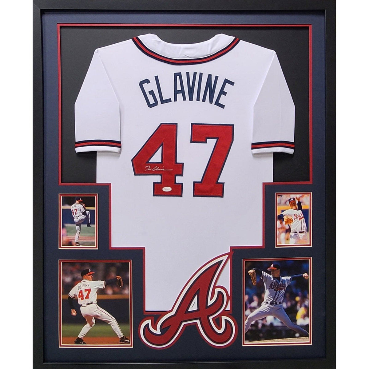 Tom Glavine Autographed & Framed Atlanta Braves Gray Jersey JSA COA D2-S