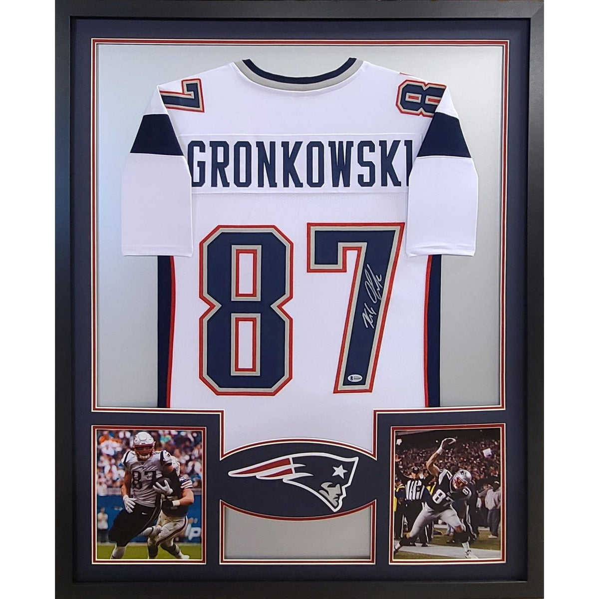 Rob Gronkowski Autographed Framed Patriots Jersey - The Stadium Studio