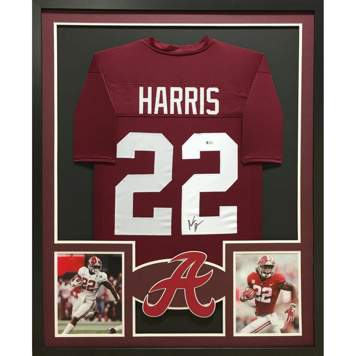 Najee Harris Framed Signed Jersey Beckett Autographed Alabama Crimson