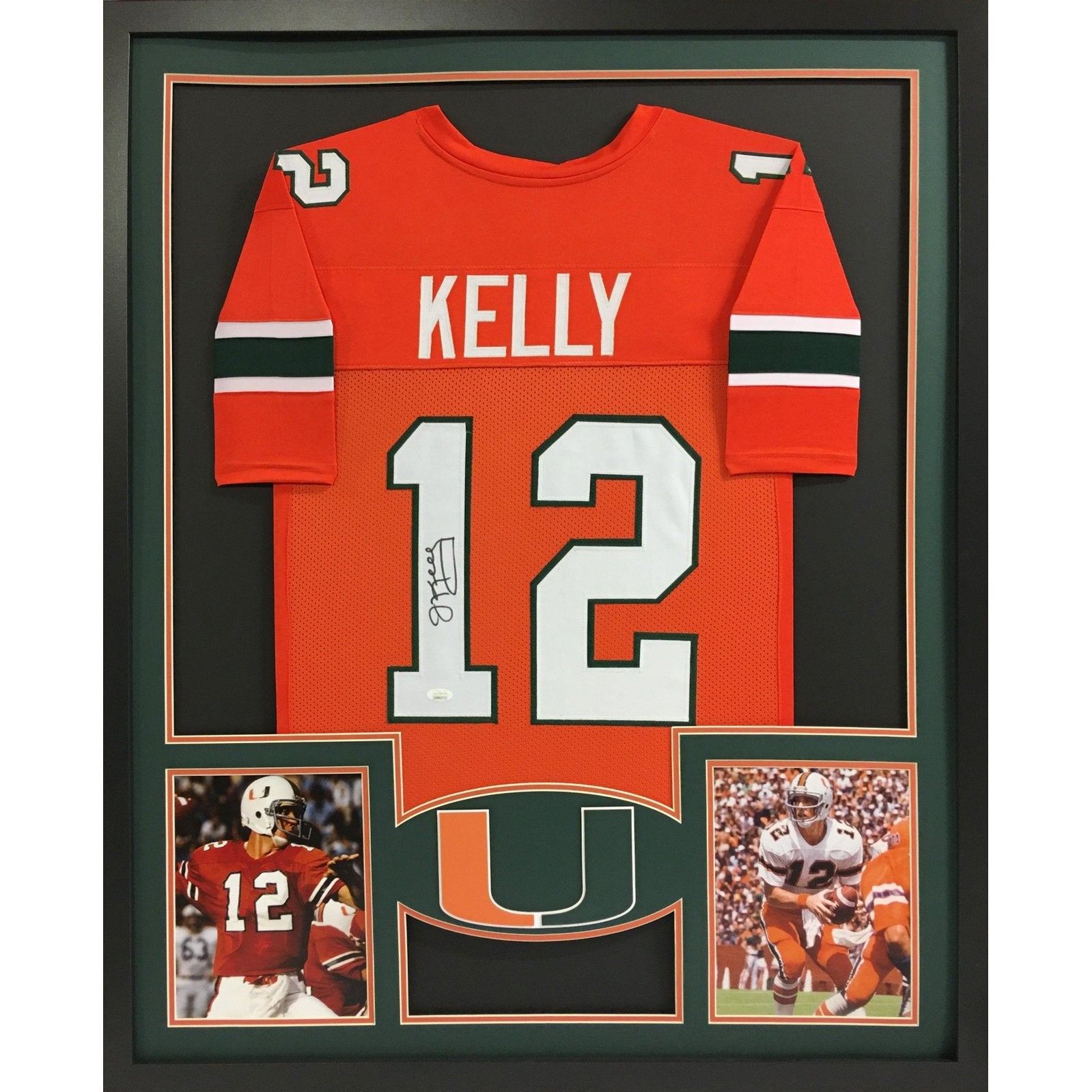 Jim Kelly Autographed and Framed Blue Bills Jersey Auto JSA Certified