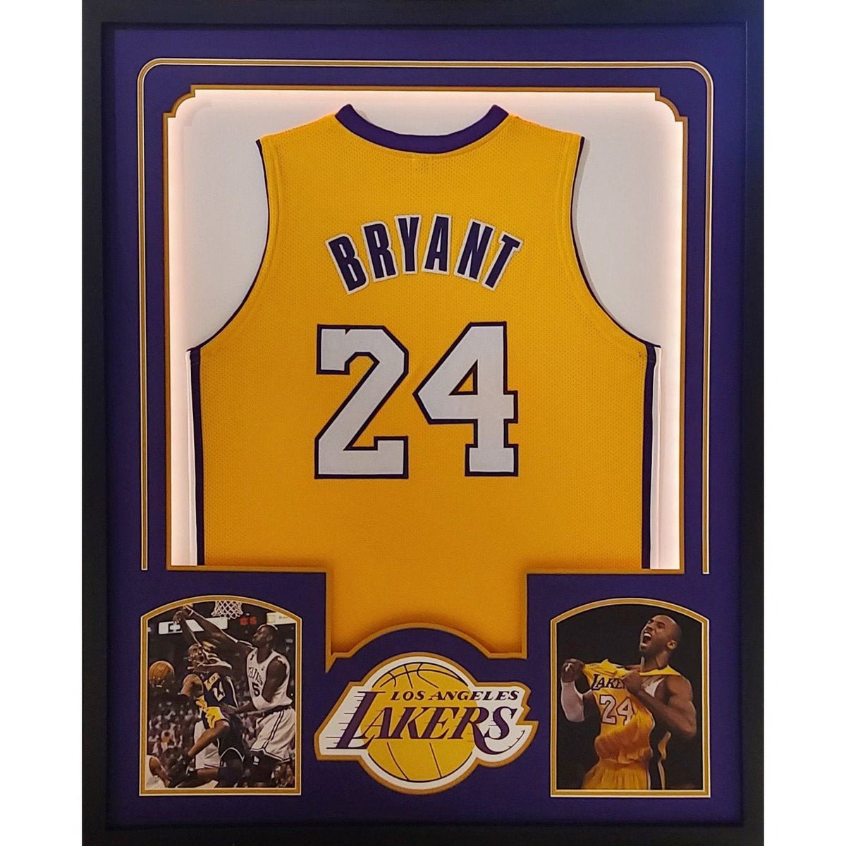 Framed White Kobe Bryant #24 Lakers Jersey (UNSIGNED)