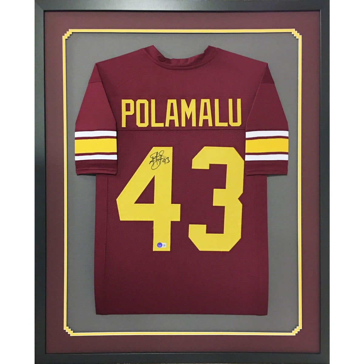 DenverAutographs Troy Polamalu Autographed/Signed College Style Red XL Jersey Beckett BAS