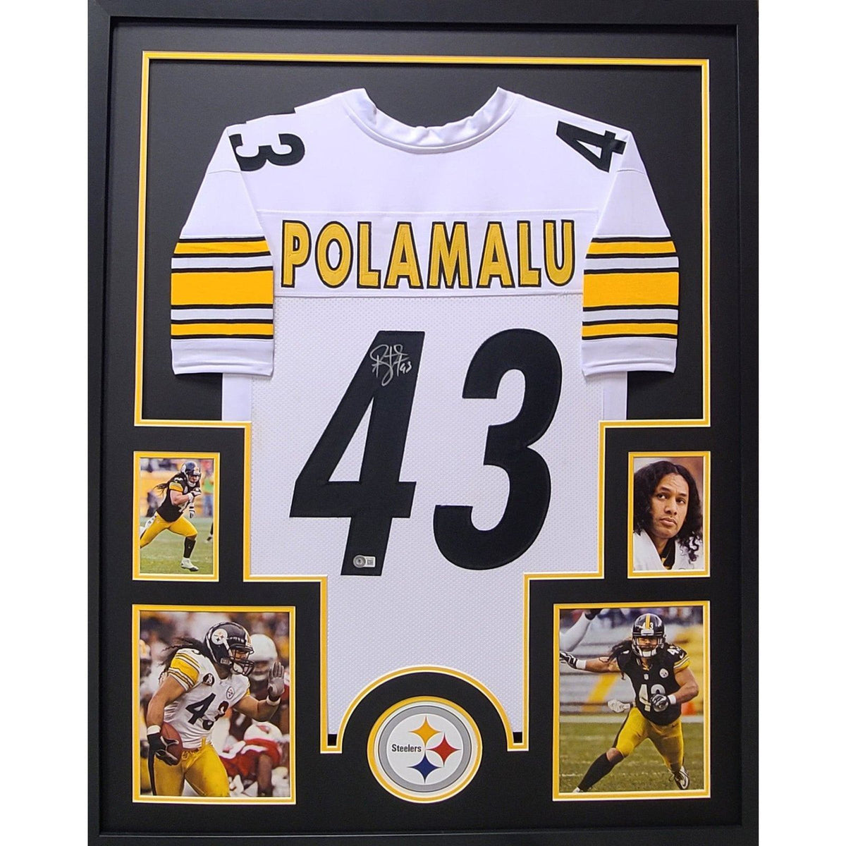 Troy Polamalu Signed Steelers Bumblebee Custom Football Jersey Beckett  164246