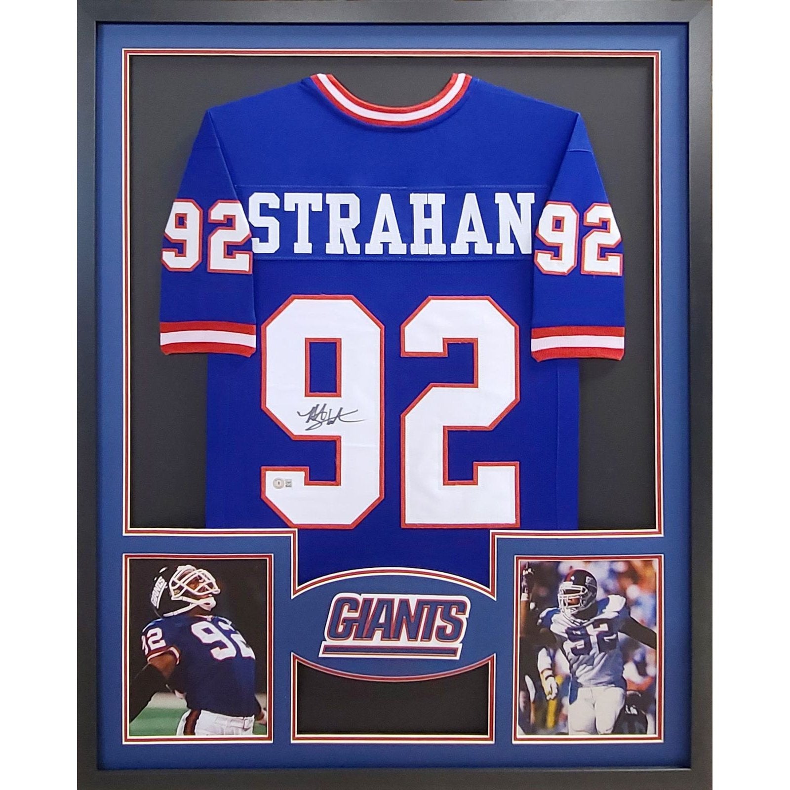 Lawrence Taylor Signed New York Giants 35x43 Framed Blue Jersey (JSA H –  Super Sports Center