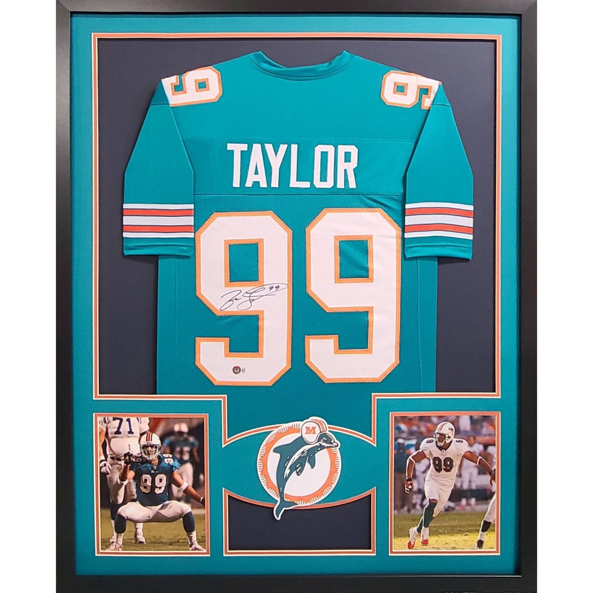 Framed Miami Dolphins Jason Taylor Autographed Signed Jersey Jsa