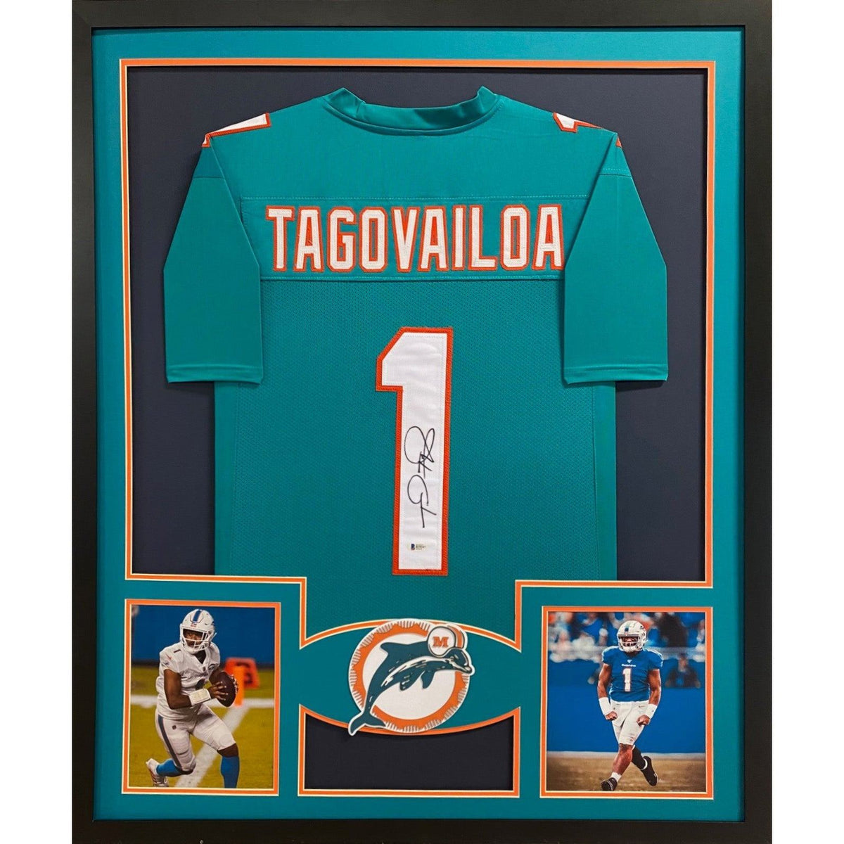 Schwartz Sports Jason Taylor (Miami Dolphins) Signed Teal Custom Football Jersey (SCHWARTZ COA)