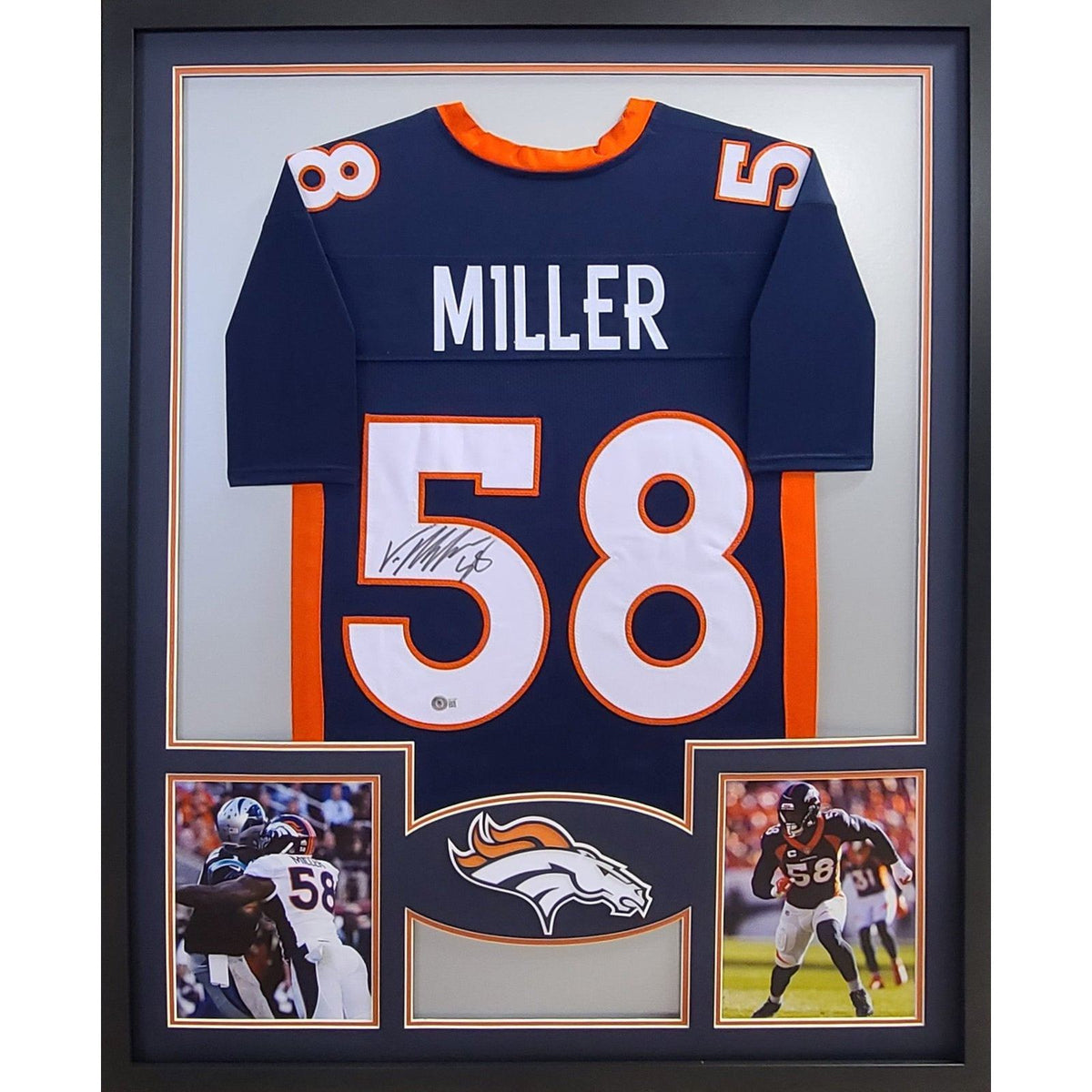 Terrell Davis Framed Signed Jersey Beckett Autographed Denver Broncos