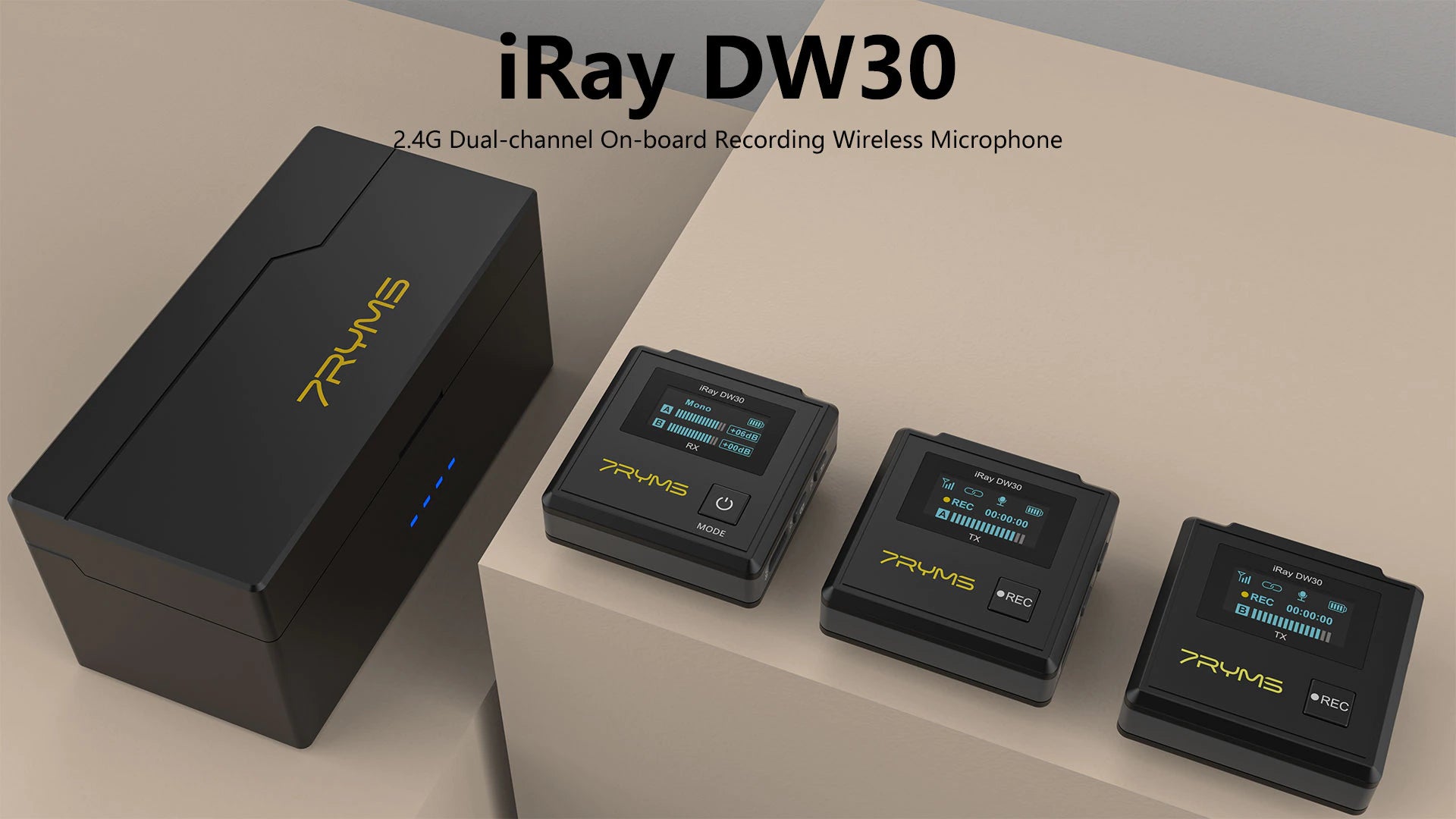 7RYMS iRay DW30 2.4G Dual-channel on-board Recording Wireless Microphone-7