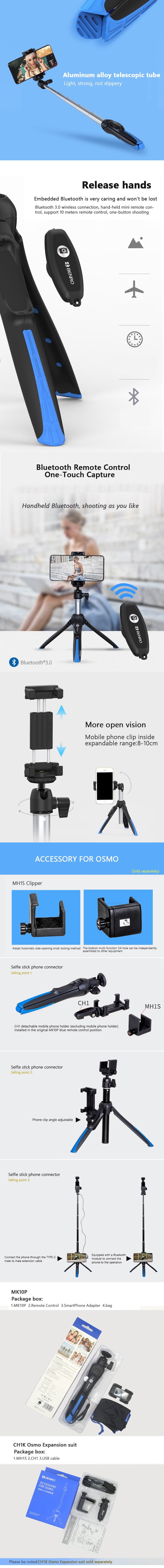 BENRO MK10P Mini Tripod Selfie Stick Desktop-4