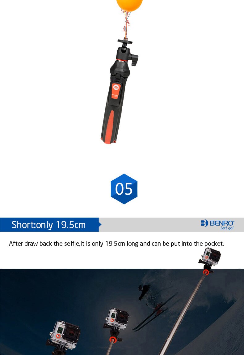 Benro MK10 Mini Tripod and Selfie Stick-10