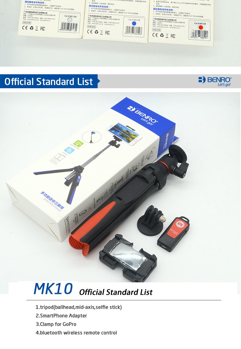 Benro MK10 Mini Tripod and Selfie Stick-19