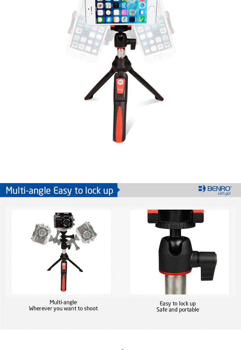 Benro MK10 Mini Tripod and Selfie Stick-8