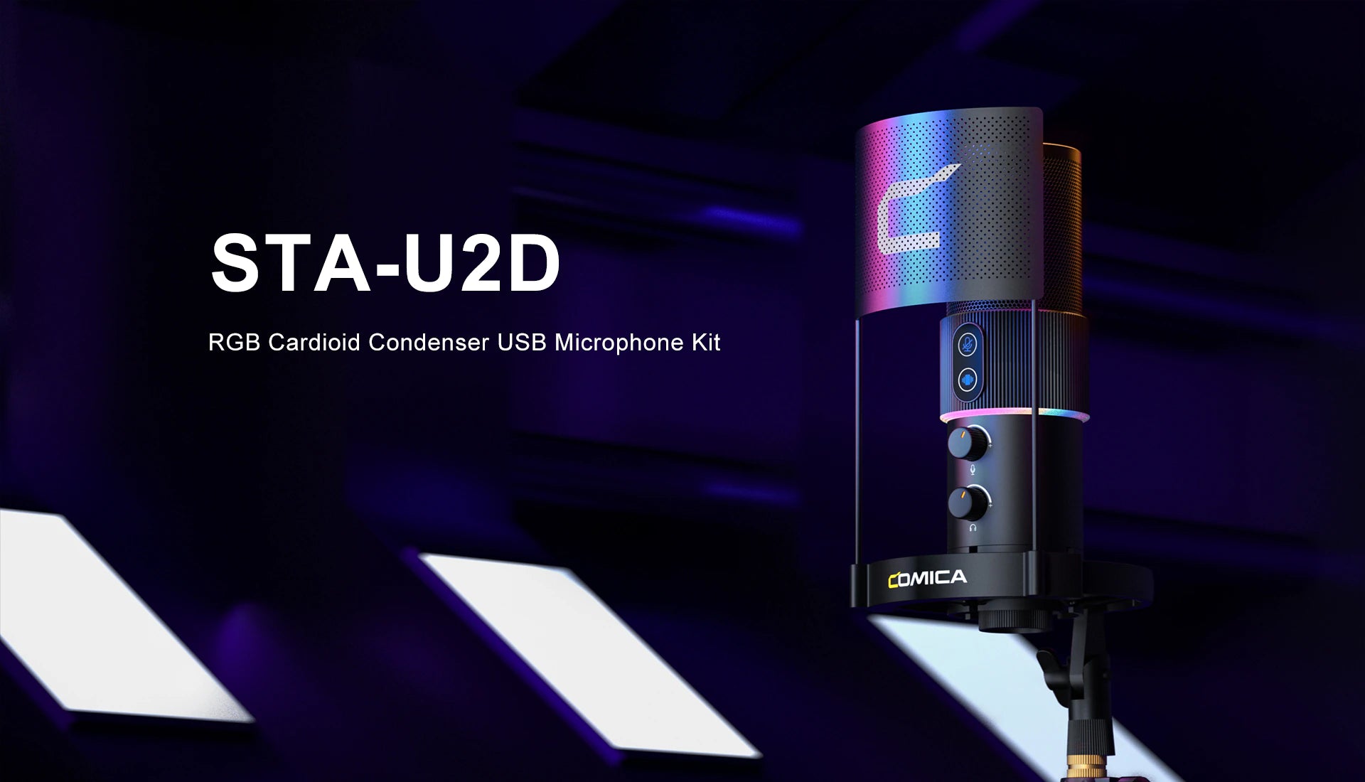 Comica-STA-U2D  RGB Cardioid Condenser USB Microphone Kit-1