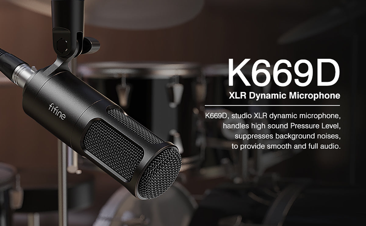 FIFINE K669D XLR Dynamic Microphone For Streaming/Dubbing/Video