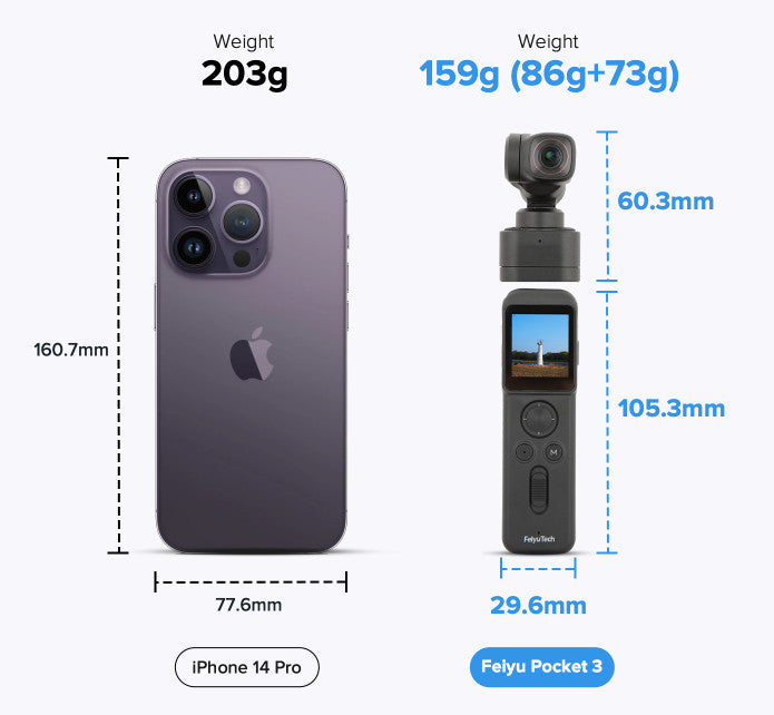 Feiyu Pocket 3  3-Axis Stabilizer Gimbal  AI Tracking Follow-34