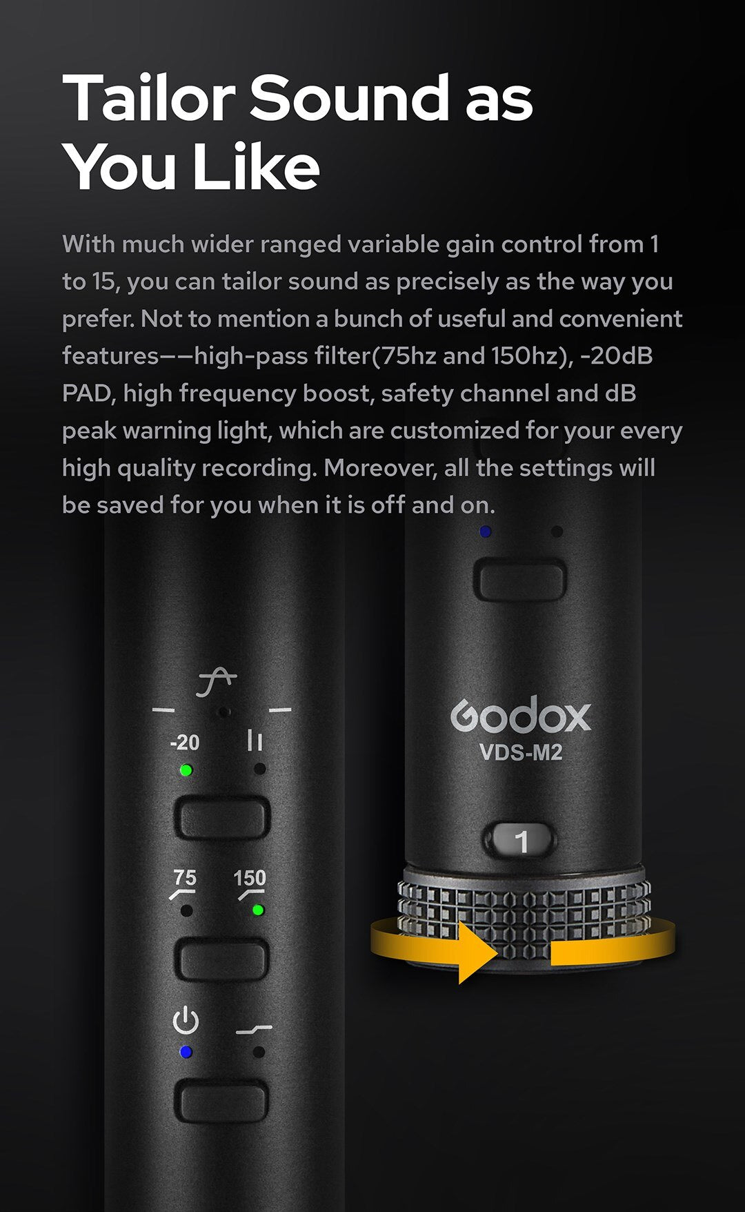 Godox VDS-M2 Directional Shotgun Microphone-17