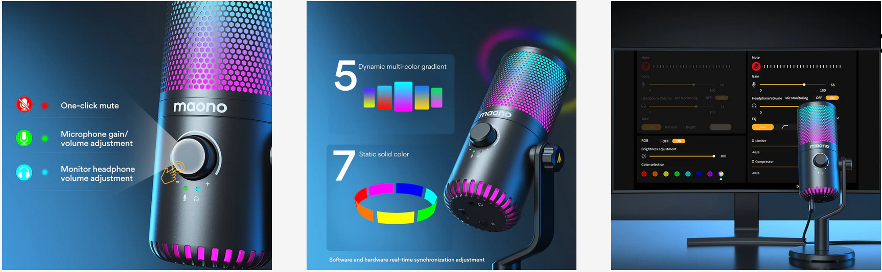 MAONO DM30RGB USB Gaming Microphone12