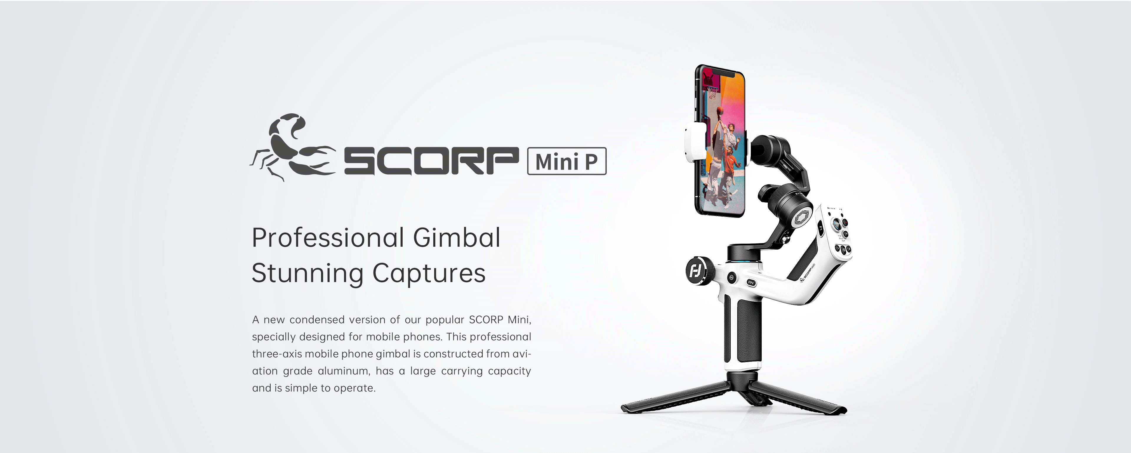 New Feiyu SCORP MINI P Handheld 3-Axis Smartphone Gimbal Stabilizer -1