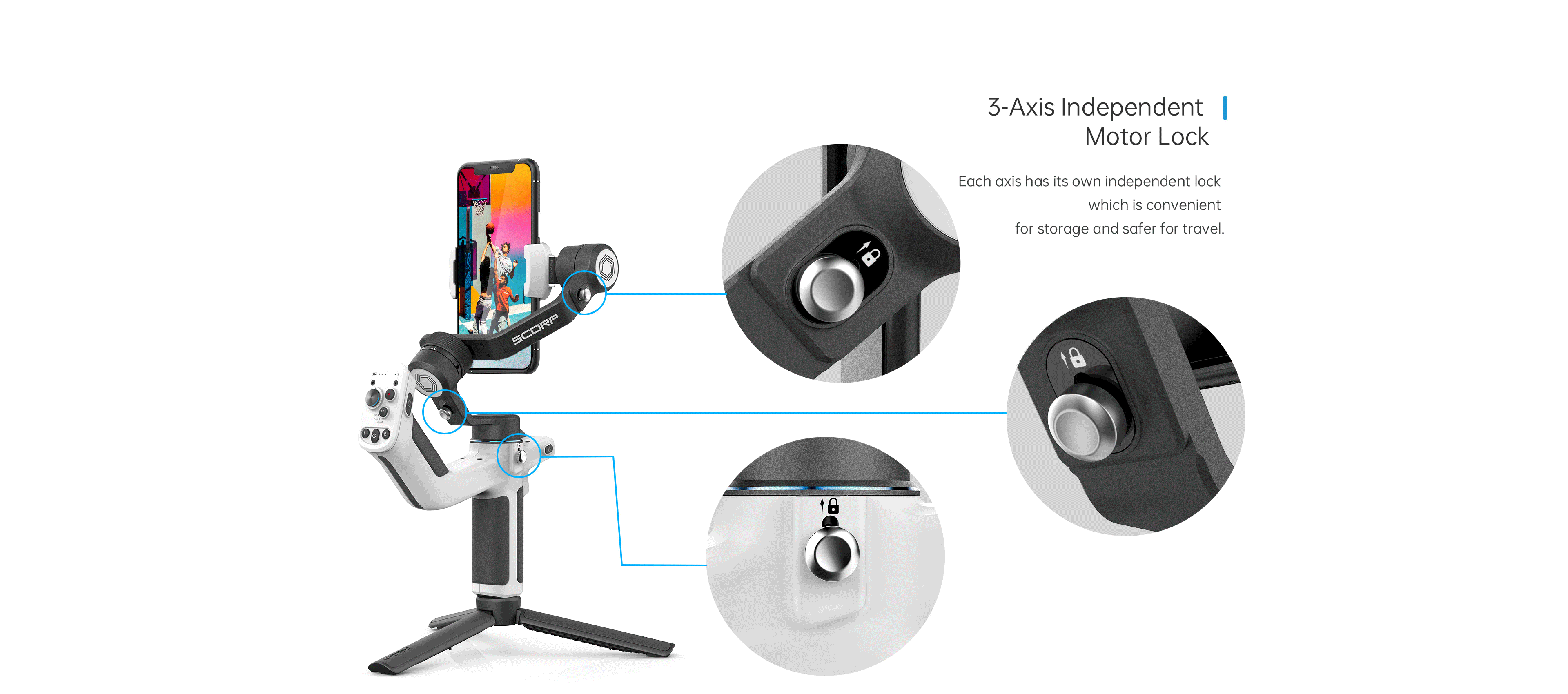 New Feiyu SCORP MINI P Handheld 3-Axis Smartphone Gimbal Stabilizer -6