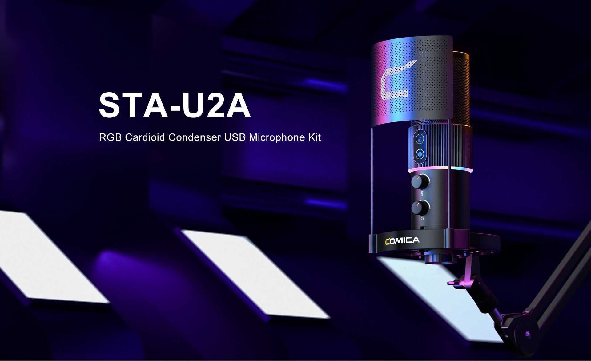 STA-U2A RGB Cardioid Condenser USB Microphone Kit-1