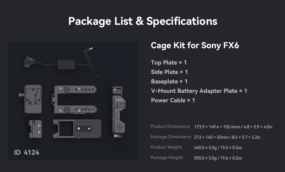 SmallRig Cage Kit for Sony FX6 412-8